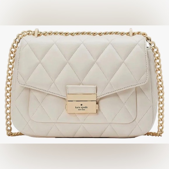 Kate Spade Carey Small Flap Shoulder Crossbody Bag in Parchment - Picture 10 of 10